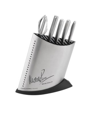 Global Michel Roux Jr GR52/SS6 - 6 Piece Stainless Steel Knife Block Set (GR52/SS6)