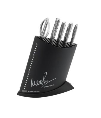 Global Michel Roux Jr GR52/BRW6 - 6 Piece Black Knife Block Set (GR52/BRW6)