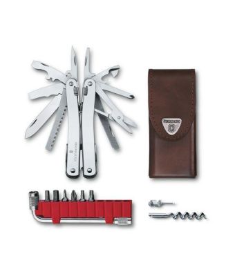 Victorinox Swiss Army Knife SwissTool Spirit X Plus with Leather Pouch (30235L)