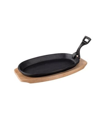 Tramontina Cast Iron 24cm Oval Sizzler Plate And Wood Base (31700026)