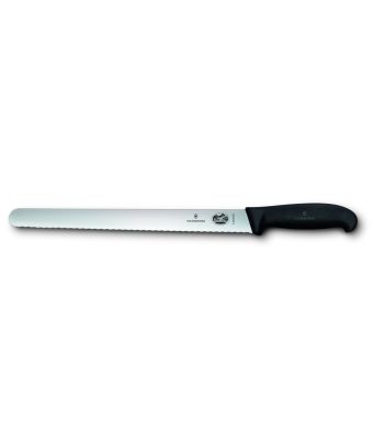 Victorinox Fibrox 30cm Slicing Knife Round Tip Serrated Edge (5423330)