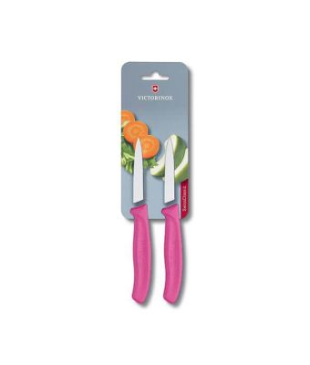 Victorinox Swiss Classic 2 x 8cm Paring Knife with Pointed Tip Pink (67606L115B)