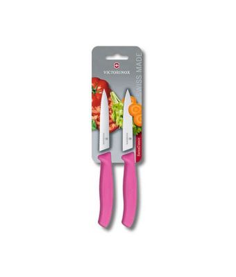 Victorinox Swiss Classic 2 x 10cm Paring Knife Set Pink (67796L5B)