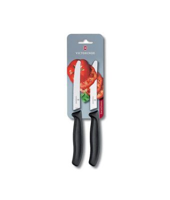 Victorinox Swiss Classic 2 x 11cm Tomato/Utility Knife Set Black (67833B)