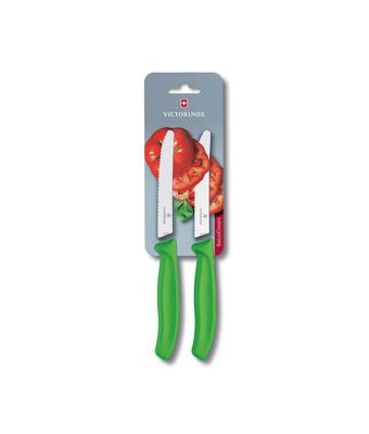 Victorinox Swiss Classic 2 x 11cm Tomato/Utility Knife Set Green (67836L114B)