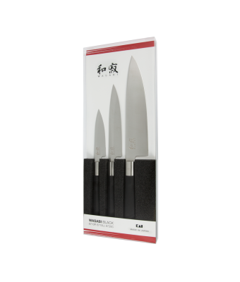 Kai Shun Wasabi Black 3 Piece Knife Set - (Includes KAI 6710P, KAI 6715U, KAI 6720C)