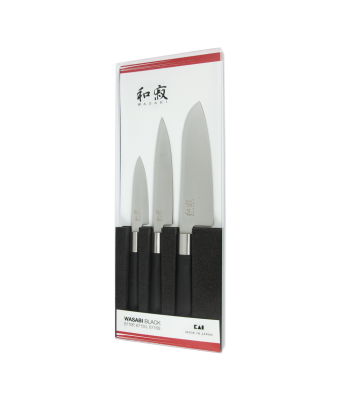 Kai Shun Wasabi Black 3 Piece Knife Set (Includes KAI 6710P, KAI 6715U, KAI 6716S)