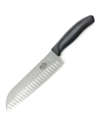Victorinox Fibrox 17cm Santoku Knife Fluted Edge (6852317G)