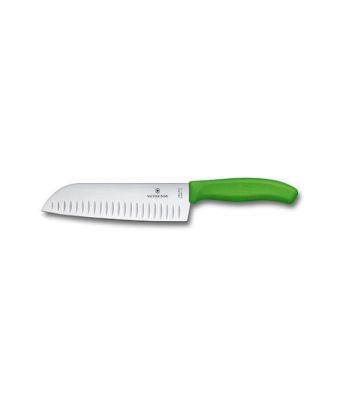 Victorinox Swiss Classic 17cm Santoku Knife Fluted Blade Green (6852617L4B)