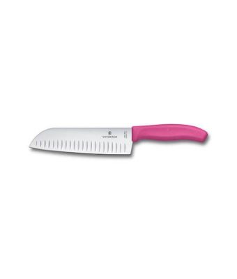 Victorinox Swiss Classic 17cm Santoku Knife Fluted Blade Pink (6852617L5B)