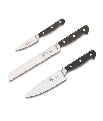 Sabatier® Pluton 3 Piece Knife Set - 9cm Paring, 20cm Cooks, 20cm Bread (774386)