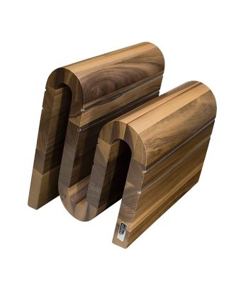 Artelegno Grand Prix Chicane Magnetic Walnut Knife Block 