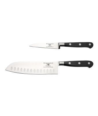 Rockingham Forge Pro Black Series 2 Piece Set (9cm Paring Knife & 18cm Santoku Knife)