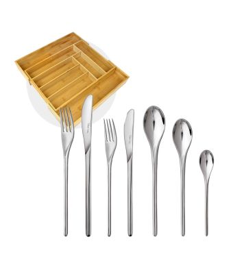 Robert Welch Bud Bright V 42 Piece Set with Free Large Cutlery Tray
