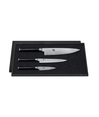 Kai Shun Knife Set - 8.5cm Office Knife, 15cm Utility Knife, 20cm Chefs Knife (KAI-DMS-300)