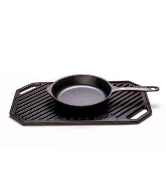 Emba 8” Cast Iron Skillet & Griddle Set