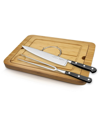 Exclusive Sabatier Licorne 3 Piece Carving Set with Board