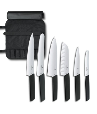 Victorinox Swiss Modern Black Exclusive Case Roll Set (EXCLUMODERNBLACKMAG)