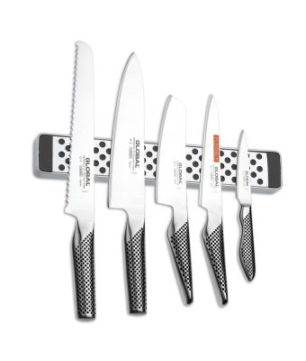 Global Knives 5 Piece Knife Set with Magnetic Wall Rack G-2951138/M30 