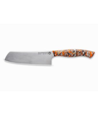 Savernake DNA GC14 14cm Nakiri - Anthracite, Arctic & Orange with Marble Handle