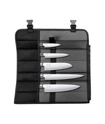 Kai Shun Wasabi Black 5 Piece Set With Knife Bag (Includes KAI 6710P, KAI 6715U, KAI 6716S, KAI 6720C & KAI 6723L)