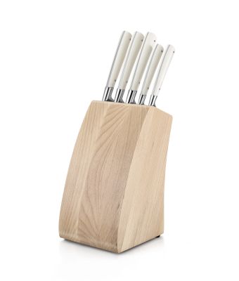Lion Sabatier® Edonist Perle 5pc Knife Block Set (Pearl Handle with Stainless Steel Rivets)