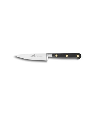 Lion Sabatier® Ideal Carbone 10cm Paring Knife (Carbon Steel Blade with Black Handle & Brass Rivets)