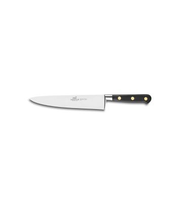 Lion Sabatier® Ideal Carbone 20cm Cook's Knife (Carbon Steel Blade with Black Handle & Brass Rivets)