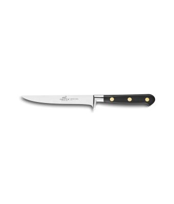 Lion Sabatier® Ideal Carbone 13cm Boning Knife (Carbon Steel Blade with Black Handle & Brass Rivets)