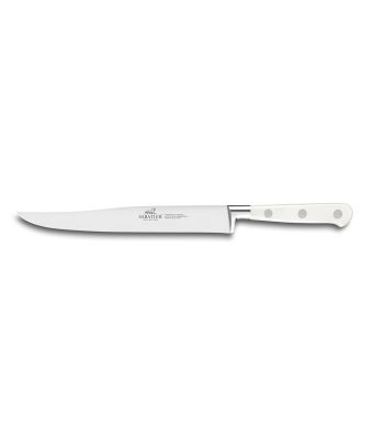 Lion Sabatier® Ideal Toque Blanche 20cm Yatagan Carving Knife (White Handle with Stainless Steel Rivets)