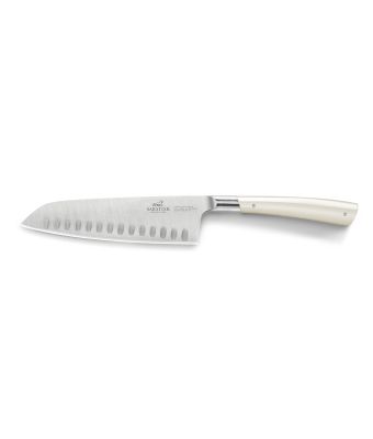 Lion Sabatier® Edonist Perle 18cm Scalloped Santoku Knife (Pearl Handle with Stainless Steel Rivets)
