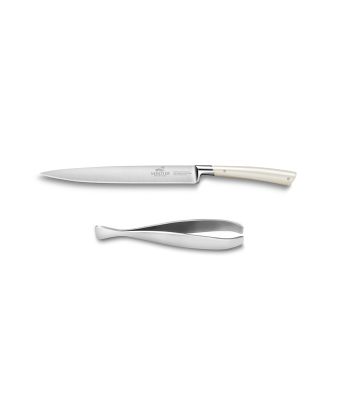 Lion Sabatier® Edonist Perle 2 Piece Set - Filleting Knife & Tweezer (Pearl Handle with Stainless Steel Rivets)