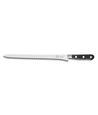 Lion Sabatier® Ideal 30cm Scalloped Salmon Knife (Black Handle with Stainless Steel Rivets)