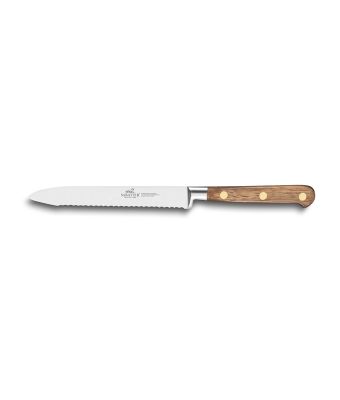 Lion Sabatier® Ideal Perigord 12cm Serrated Utility Knife (Walnut Handle with Brass Rivets)