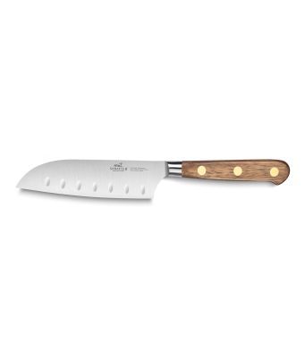 Lion Sabatier® Ideal Perigord 13cm Scalloped Santoku Knife (Walnut Handle with Brass Rivets)