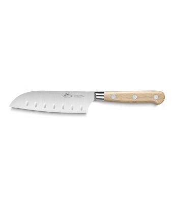 Lion Sabatier® Ideal Broceliande 13cm Scalloped Santoku Knife (Ashwood Handle with Stainless Steel Rivets)