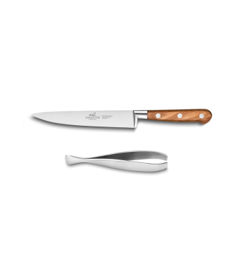 Lion Sabatier® Ideal Provencao 2 Piece Set - Filleting Knife & Tweezers (Olive Handle with Stainless Steel Rivets)