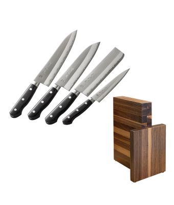 Seki Kotetsu Exclusive 4 Piece Knife Set with Block by Yasuda Hamono (EXCLUYG305)
