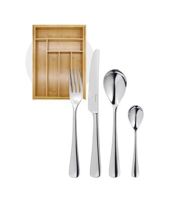 Robert Welch Malvern Bright Cutlery 24 Piece Set with Free Small Cutlery Tray