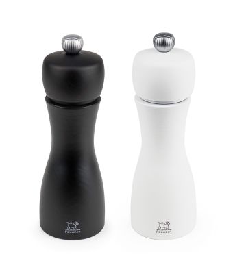 Peugeot Tahiti Duo Pepper Mill & Salt Mill 15cm Black Matt & White Matt (2/24260)