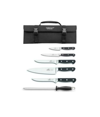 Sabatier® Pluton 6 Piece Chefs Set With Premium Roll (Exclusive to KitchenKnives.co.uk)