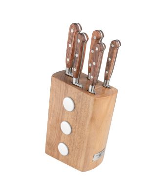Rockingham Forge Pro Wood Series 6 Piece Knife Block Set (RF-8008/6B)