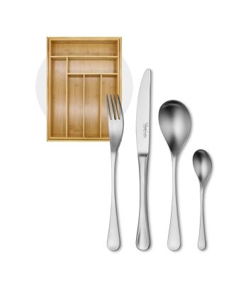 Robert Welch RW2 Satin Cutlery 24 Piece Set with Free Small Cutlery Tray