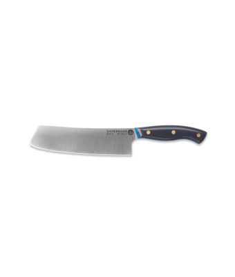 Savernake DNA SK18 18cm Nakiri - Anthracite & Blue with Traditional Handle