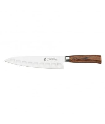 Tamahagane San Tsubame Wood 21cm Fluted Chef's Knife (SN-1205)
