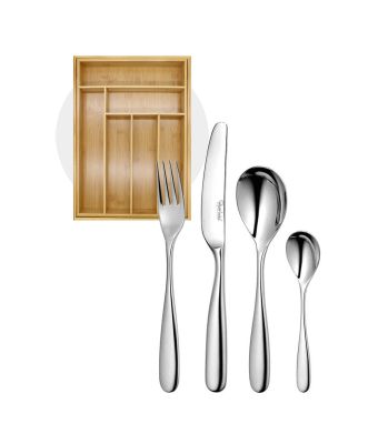 Robert Welch Stanton Bright Cutlery 24 Piece Set with Free Small Cutlery Tray