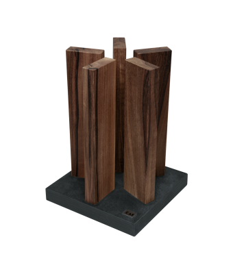 Kai Shun Kai Magnet Knife Block "Stonehenge" - Walnut/Stainless Steel (KAI-STH-4)