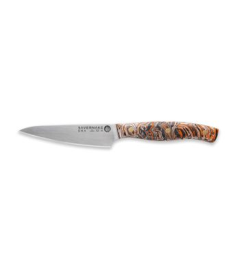 Savernake DNA SY11 11cm Large Paring Knife - Anthracite, Arctic & Orange with Marble Handle