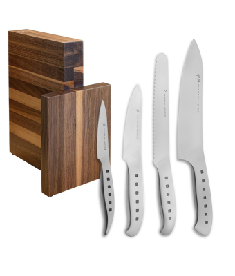 Tojiro 4 Piece Magnetic Block Set (Chef's, Paring, Bread & Utility Knife)