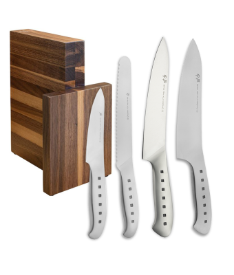 Tojiro 4 Piece Magnetic Block Set (Chef's, Carving, Bread & Utility Knife)